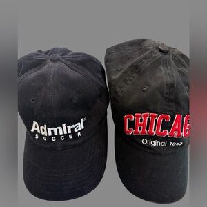 Admiral Soccer & Chicago Logo Hats Bundle – Adjustable Strapback‎ Caps